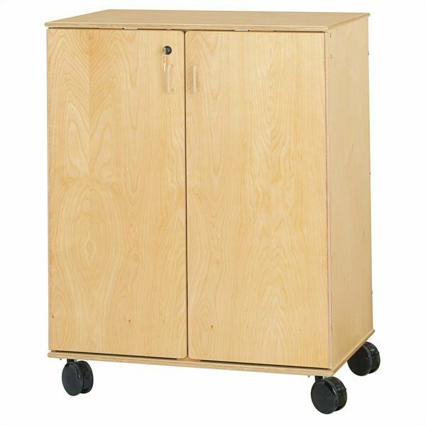 Jonti-Craft 9510JC 36'' x 24'' x 46'' 5-Comp Mobile Wood Supply Cabinet with E-Z Clean Top. 5319510
